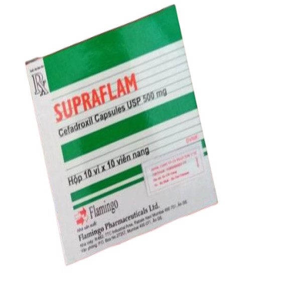 Supraflam 500Mg (Cefadroxil ) _Flamingo Ấn (Hộp100V) Thường