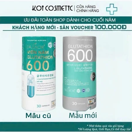 Lacir Glutathion 600Mg Hũ Tròn, Mới _Dr.lacir (Lọ/30V)