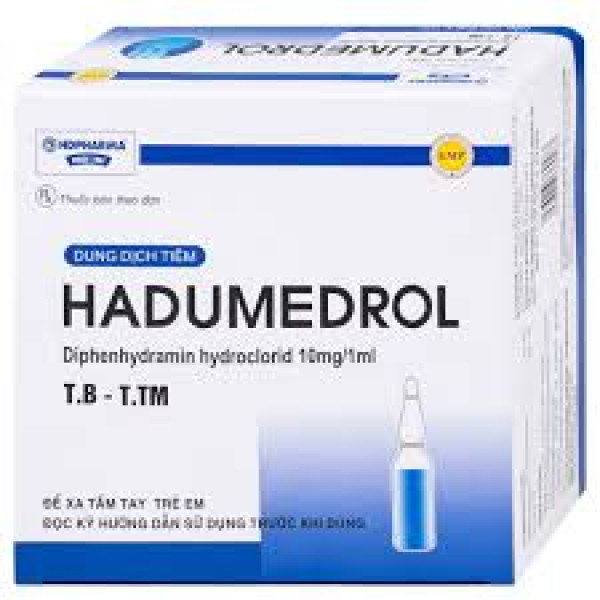 Hadumedrol Tiêm (Diphenhydramin Hydroclorid 10Mg/1Ml) _Hải Dương (Hộp/100 Ống)