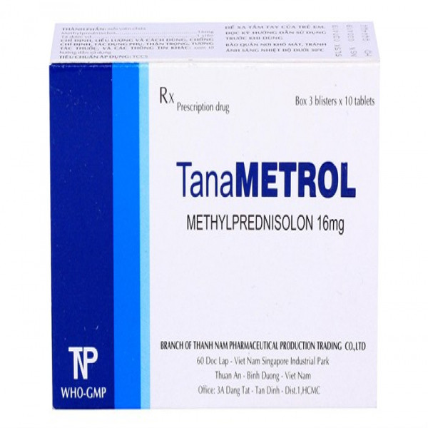 Tana Metrol (Methylprednisolon 16Mg) _Thành Nam (H3 Vỉ X 10V)