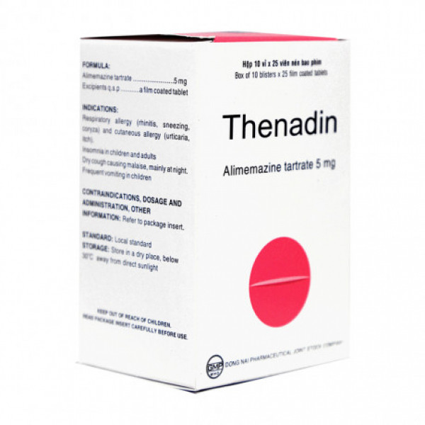 Thenadin (Alimemazin 5Mg) Viên _Đồng Nai (H10Vỉ X 25 Viên)