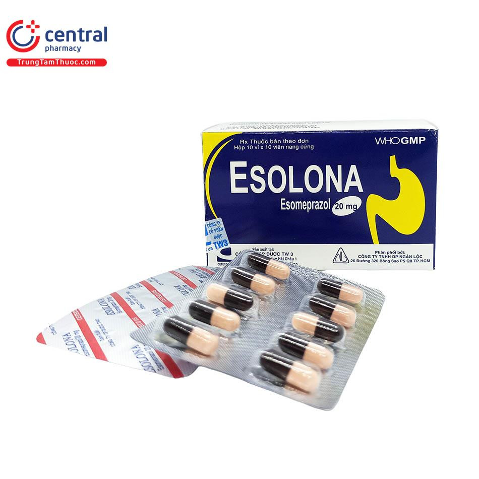 Esolona (Esomeprazol 20 Mg) _Tw3 (H5 Vỉ X10 Viên )