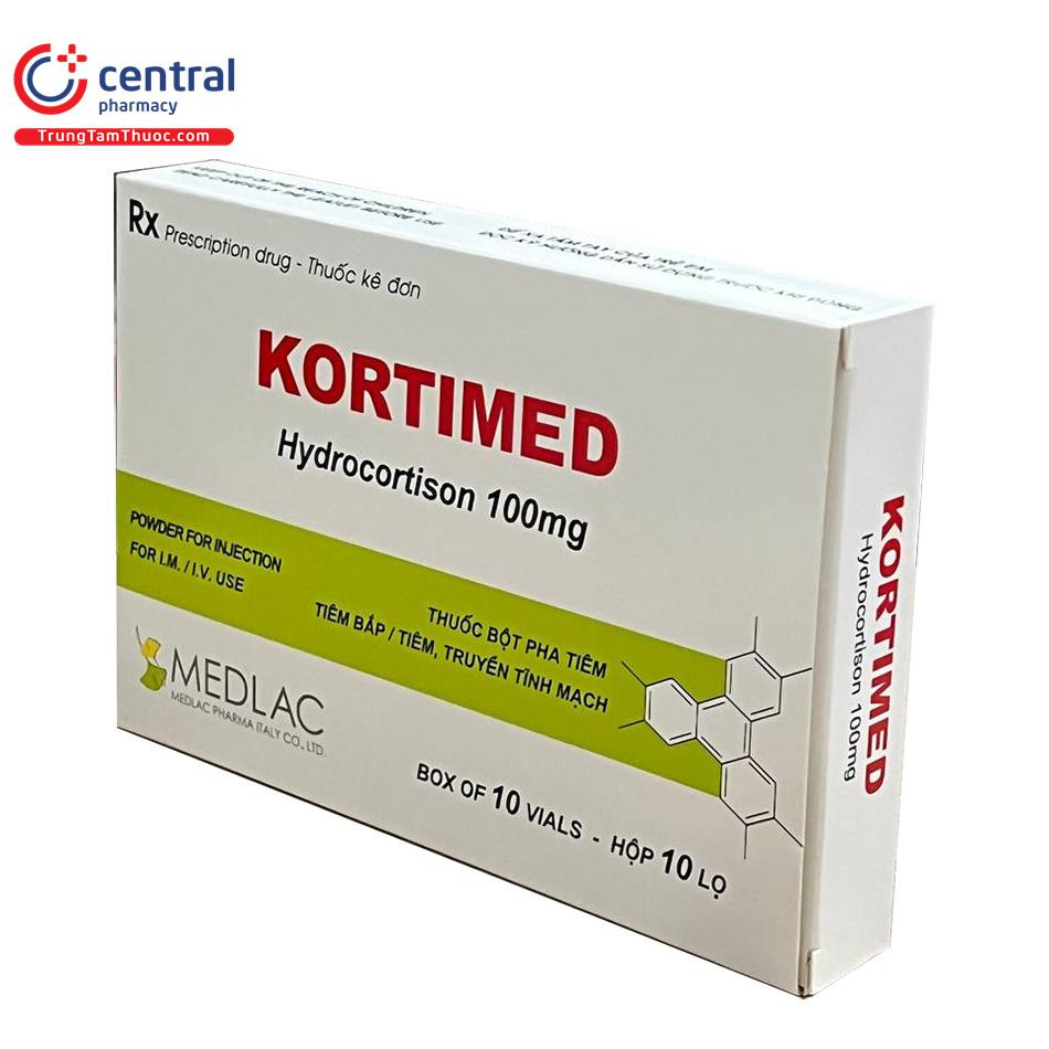 Kortimed 100mg (Hydrocortison 100mg) (H/10 lọ)