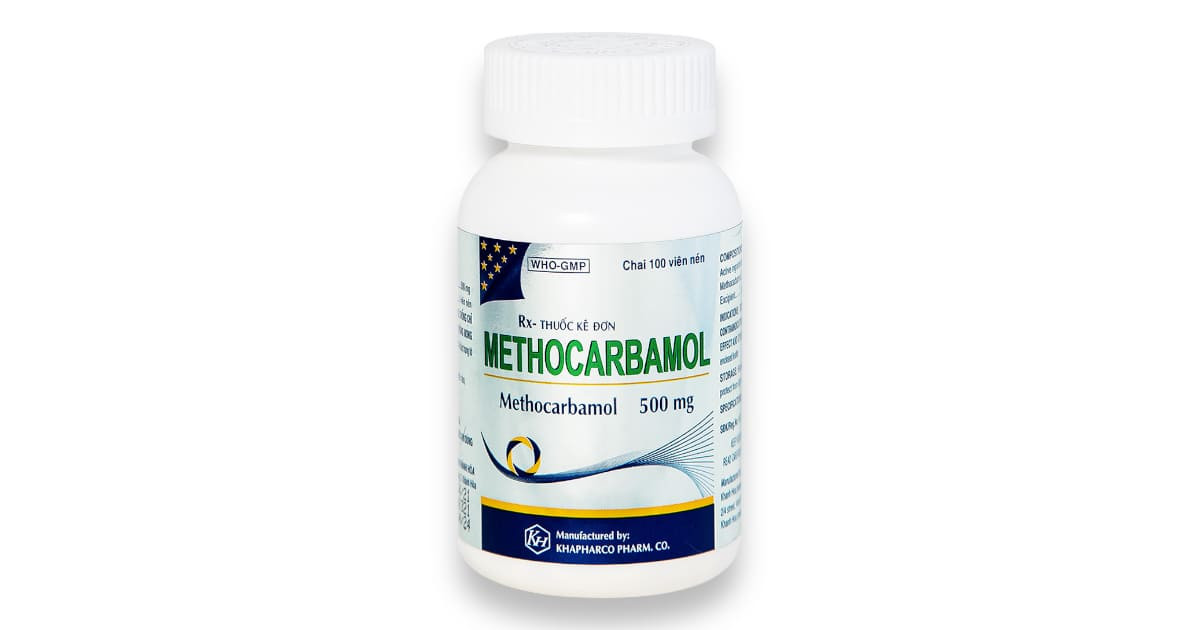 methocarbamol 500mg lọ 100 viên nén dài - Khánh Hòa