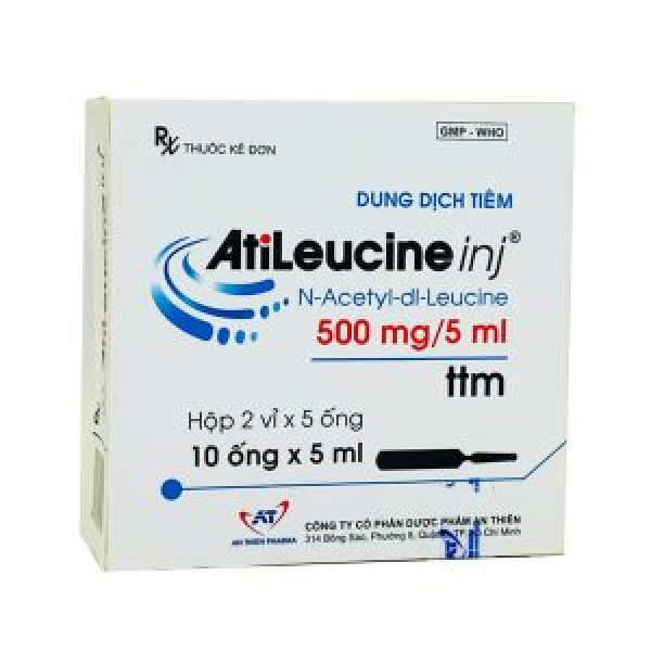 Atileucine 500Mg/5Ml (N-Acetyl-Dl-Leucine ) Tiêm _An Thiên (H/10 Ống/5Ml)
