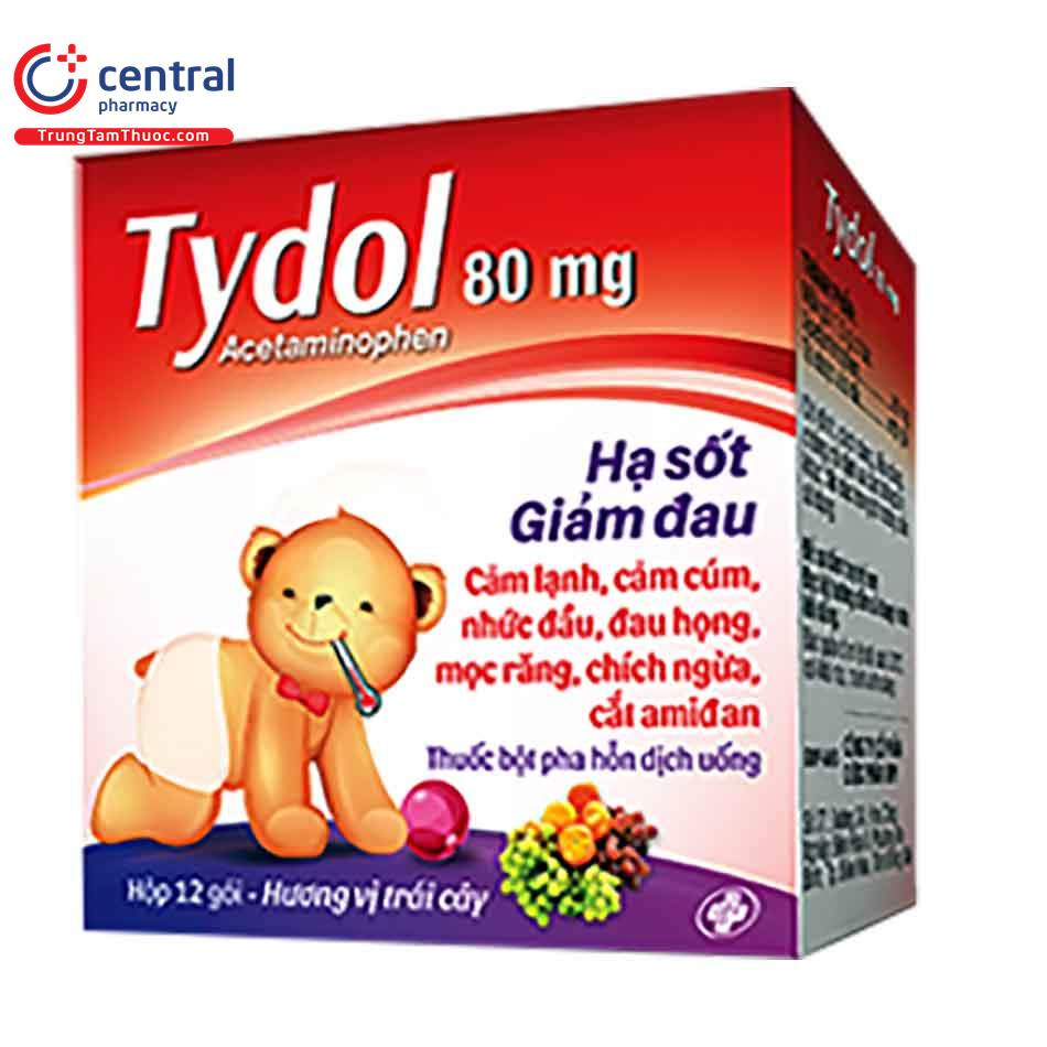 Tydol 80Mg (Para 80Mg) Hương Trái Cây (Hộp12 Gói)