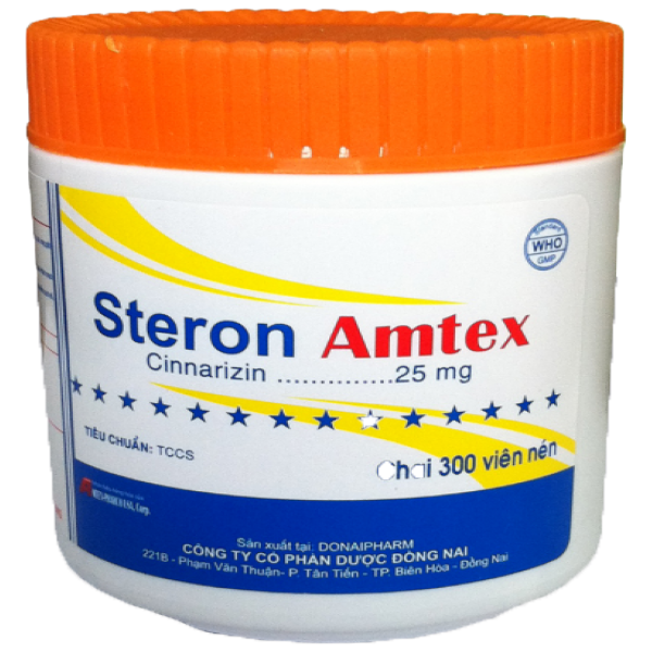 Steron Amtex (Cinnarizin 25Mg) _Donaipharm (Lọ/300V)