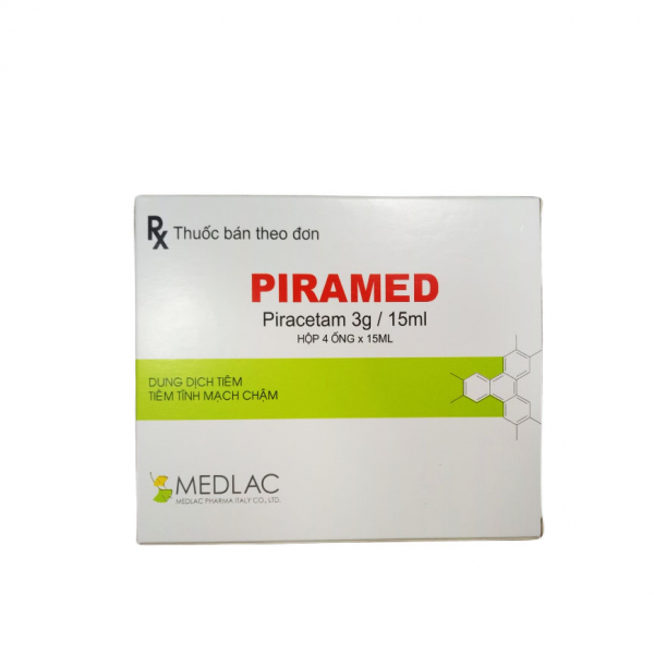 Piramed (Piracetam 3G/15Ml) Tiêm _Medlac (H/4Ống)
