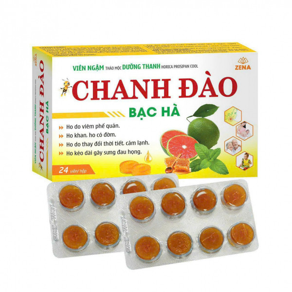 Viên Ngậm Chanh Đào Bạc Hà _Zena (3 Vỉ X 8 Viên) K98