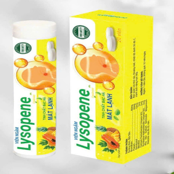 Viên Ngậm Lysopene Vàng _Zn (Cọc10 Tuýp20 Viên)