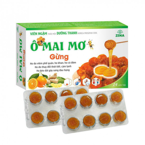 Viên Ngậm Ô Mai Mơ Gừng _ Zn (3 Vỉ X 8 Viên)