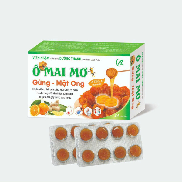Viên Ngậm Ô Mai Mơ Gừng Mật Ong _Az (3 Vỉ X 8V) K98