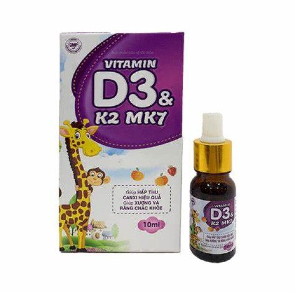 Vitamin D3 K2 Mk7 Giọt _Hải Linh (Lọ10Ml) Tím