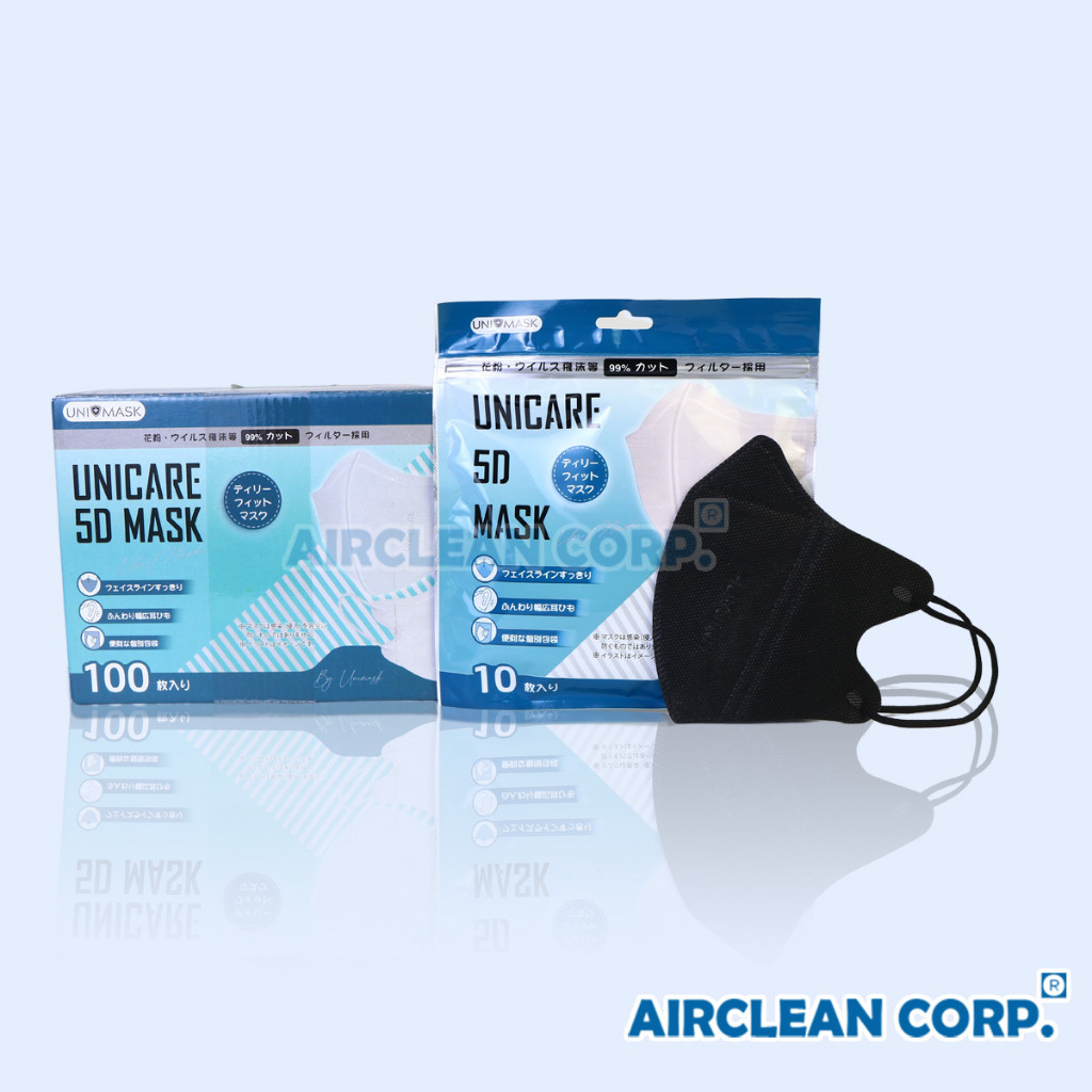 Khẩu Trang Unicare 5D Max Màu đen (H/10 Gói X 10C)