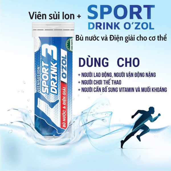 Sủi Sport Drink 3G Ngắn (cọc 10Tuýp/10 Viên)