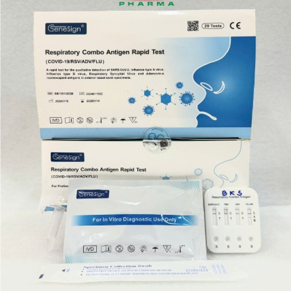 Test Gensi 5 Trong 1 (H/20 Test) Covid-19/Rsv/Adv/Flu Ab