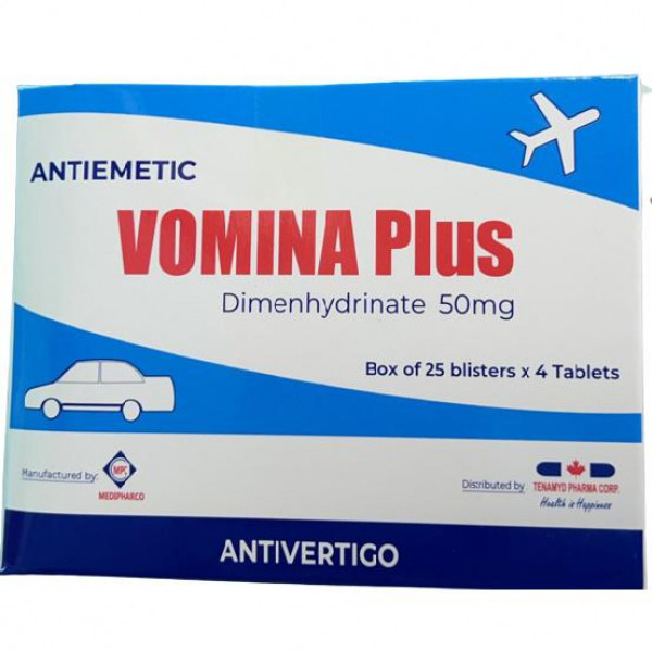 Vomina Plus 50Mg _Tenamyd Huế (Hộp25 Vỉ X 4V) Say Xe