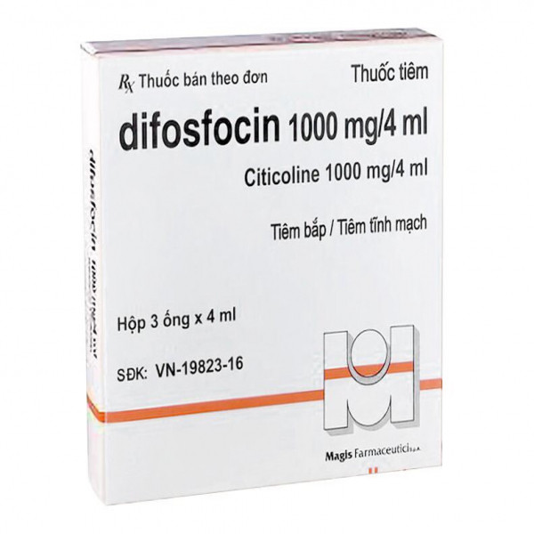 Diosfocin 1000Mg/4Ml (Citicolin) Tiêm _Ý (H/3 Ống Tiêm X 4Ml)