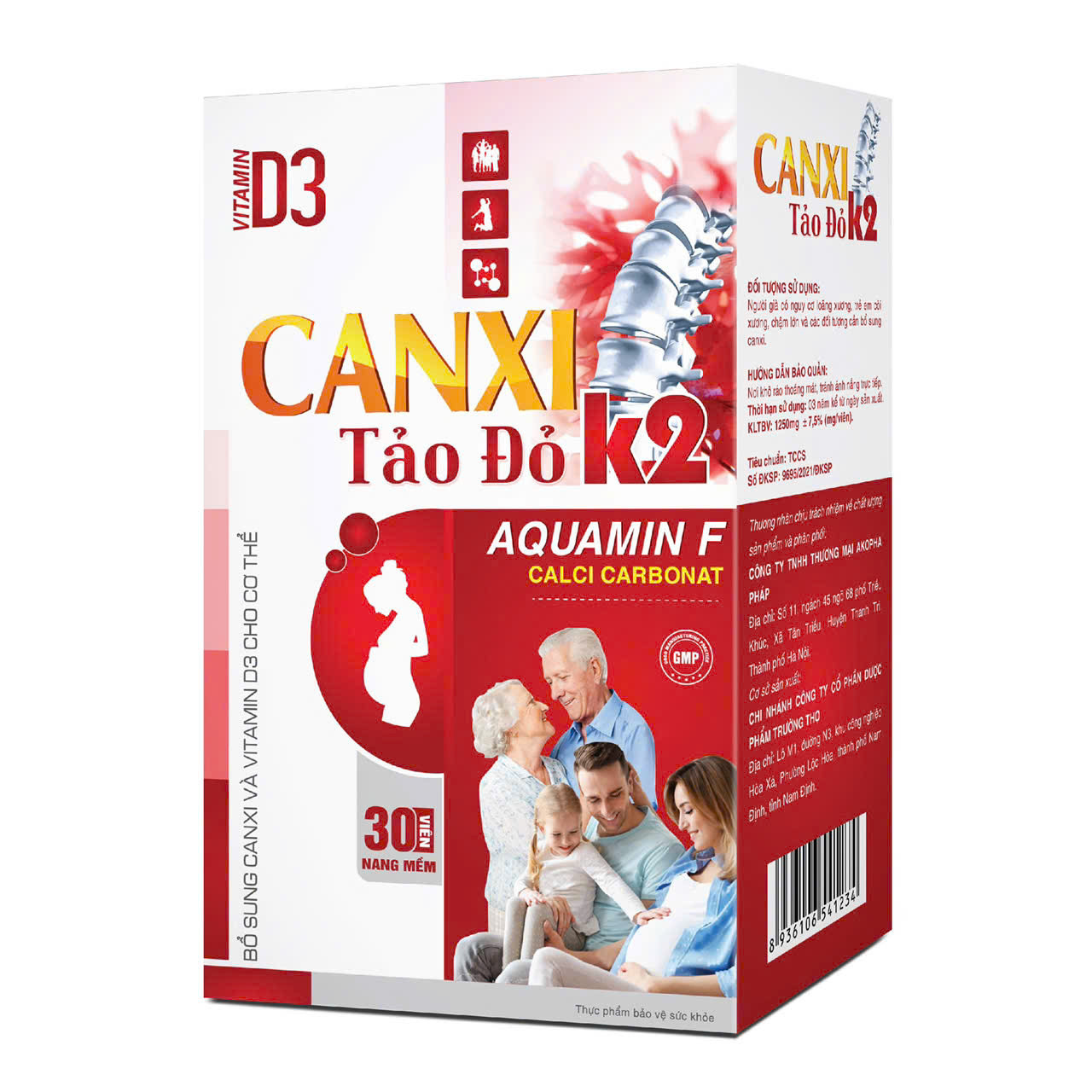 Canxi Tảo Đỏ K2 _ Akopha (L/30 Viên) K52H