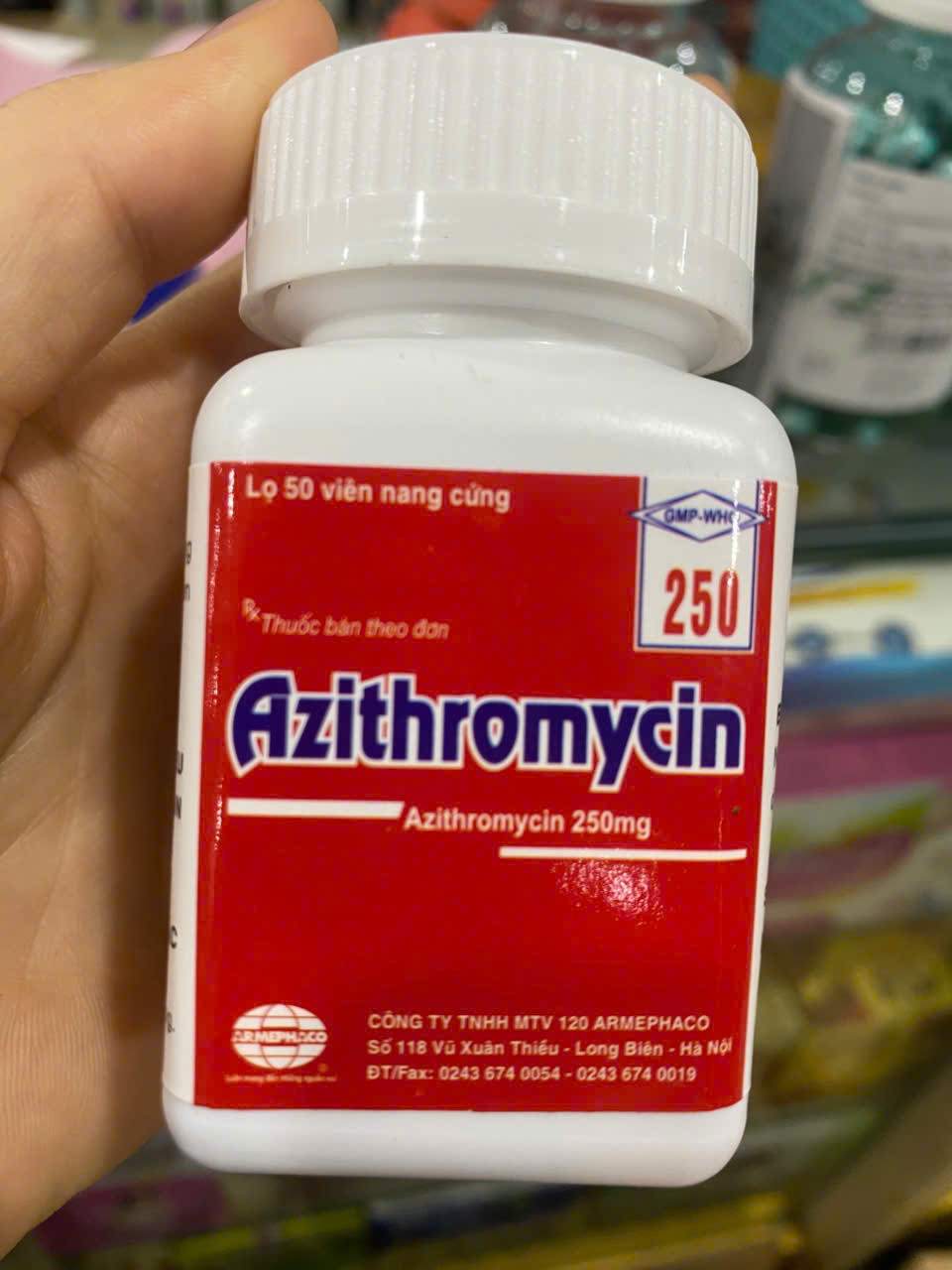 azithromycin lọ 50 viên nang -armephaco