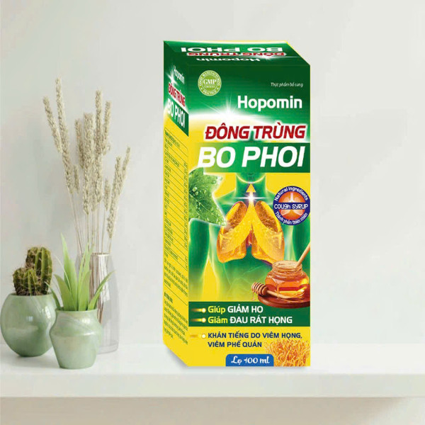 Siro Hopomin Đông Trùng Bổ Phổi _(Phổi Vàng), Yn (Lọ/100Ml)