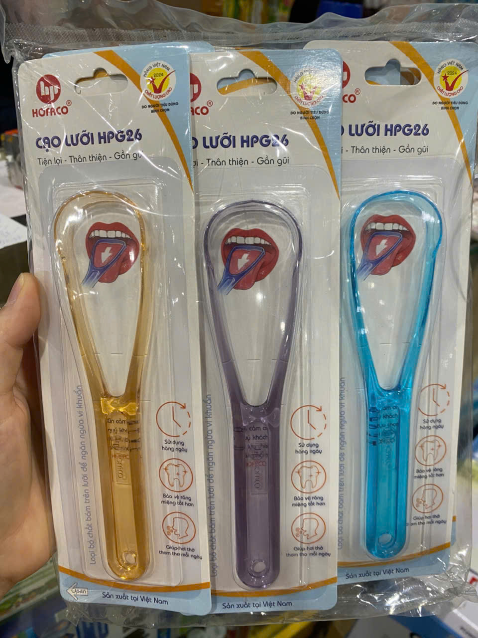 Cạo Lưỡi HPG26 Cán Dài (Vỉ/1 Cái).