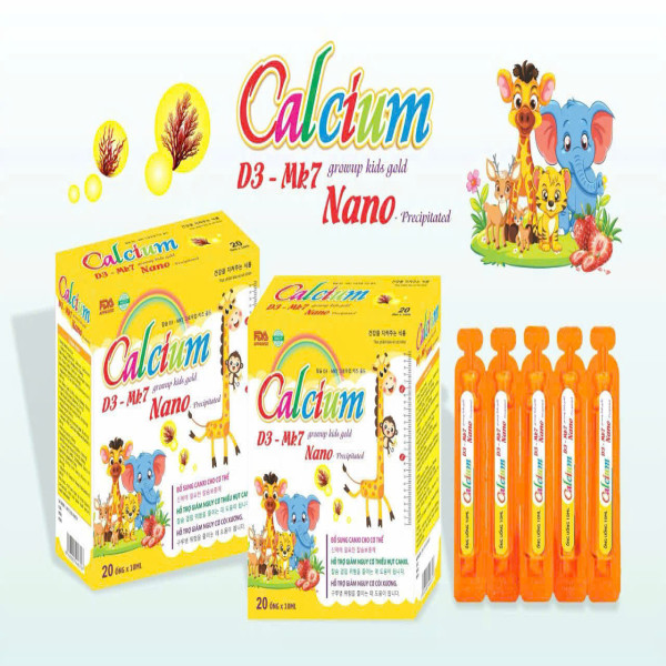 Calcium D3K7 Nano _Vàng, Zn (H/20 Ống) K68