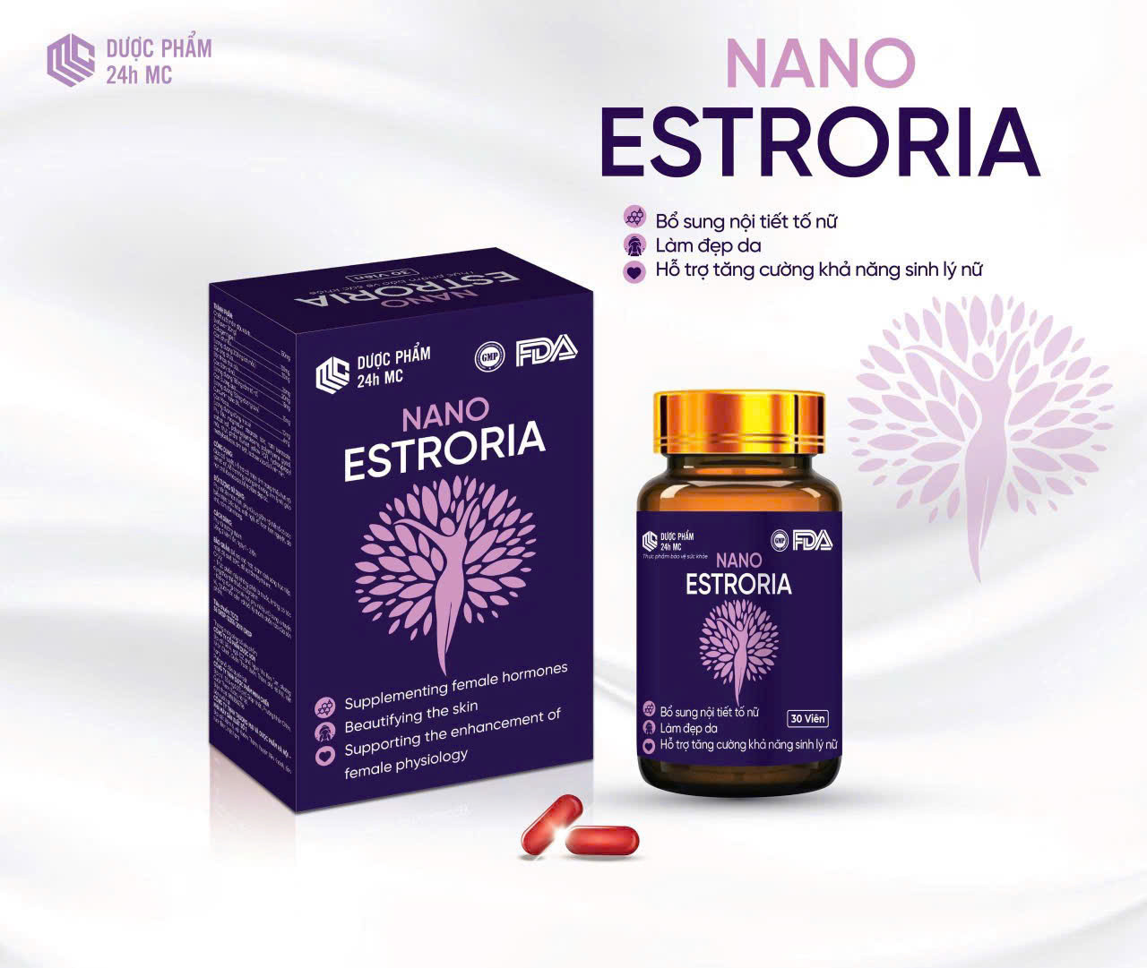 Nano Estroria Nội Tiết _Dp 24H Mc (Lọ/30V) D5.28
