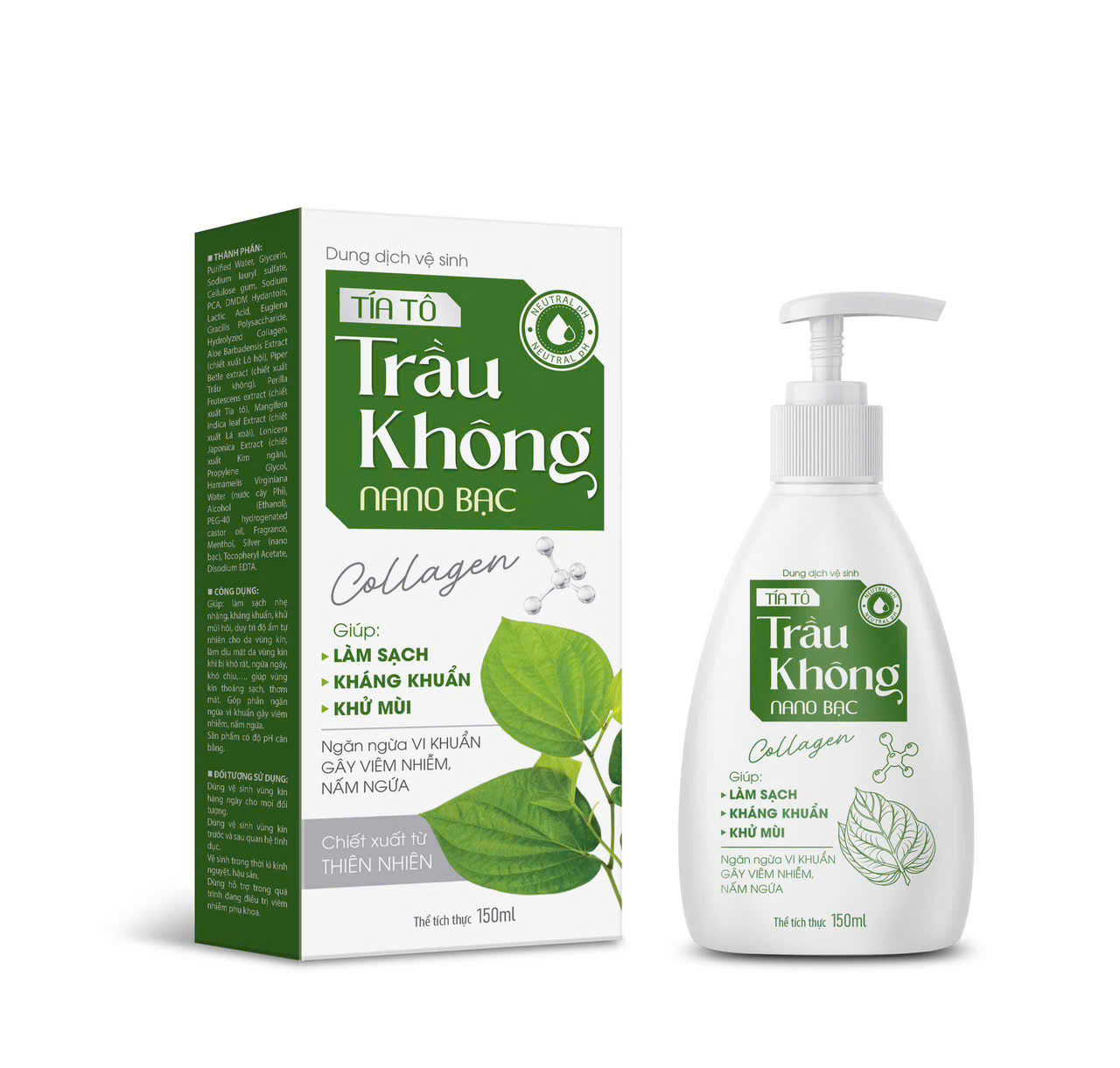 Dung Dịch Trầu Không Tía Tô Nano Bạc (L/150ml)
