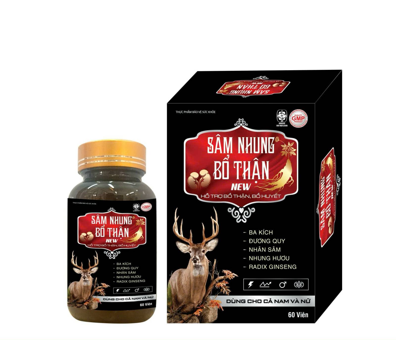 Sâm Nhung Bổ Thận Gỗ 1 Lọ X 60V Md