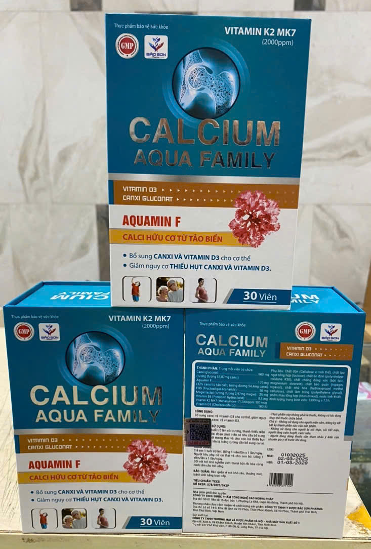 Calcium Aqua family (L/30v) hộp gỗ