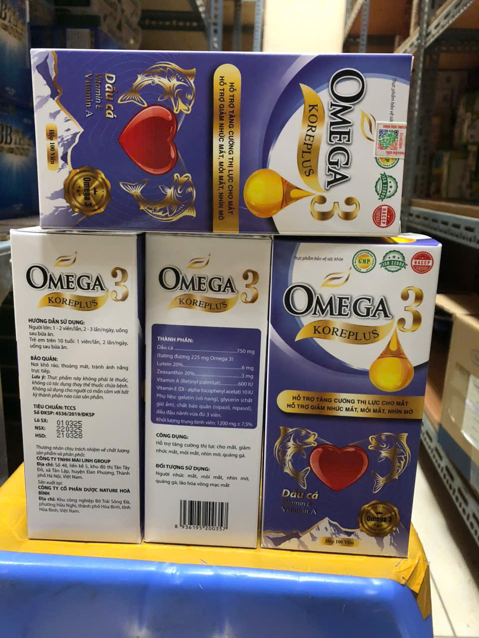 Omega 3 Koreplus (Tím, Tim Đỏ) _ (Lọ/100V) D3.28 Full Hóa Đơn