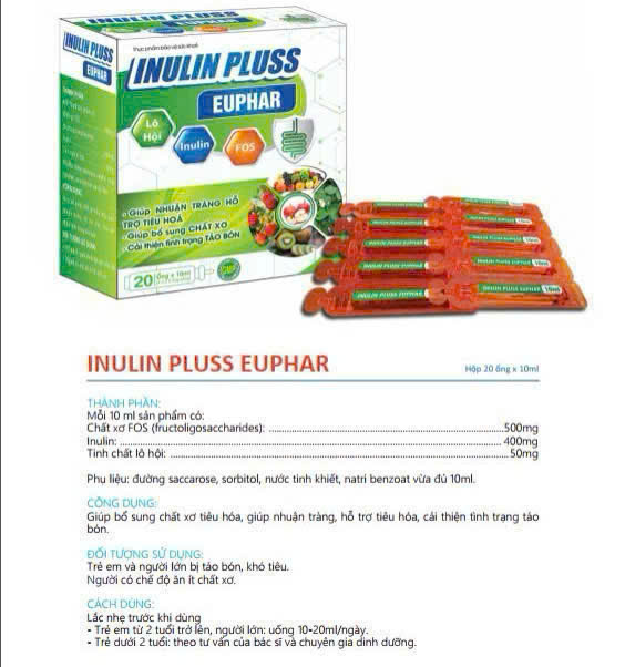 Chất Xơ Inulin Pluss - Euphar (H/20ống)