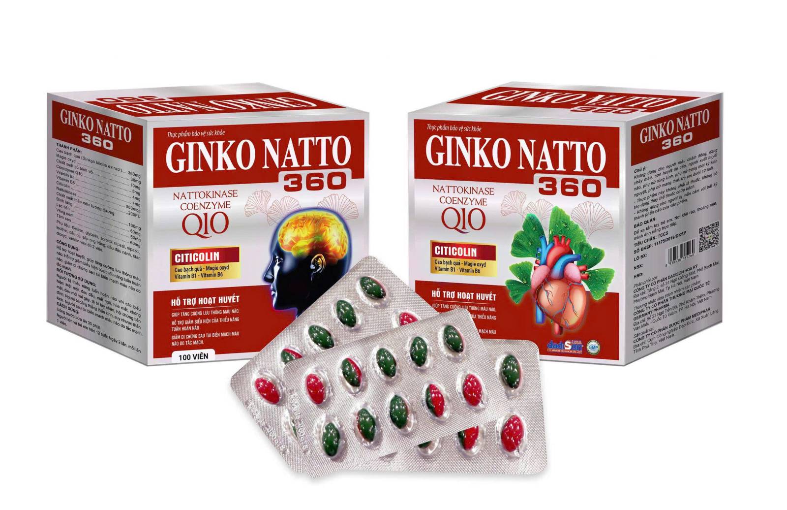 Ginko Nato 360 Đỏ Md Hộp 100 Viên