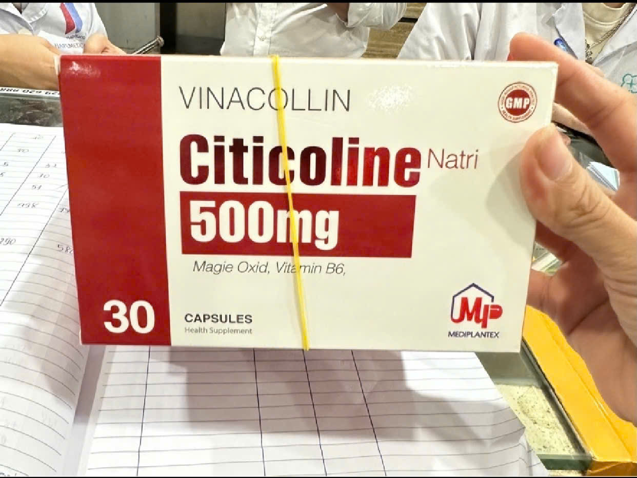 Vinacollin Citicolin 500mg (H30v) Mediplantex, Đỏ