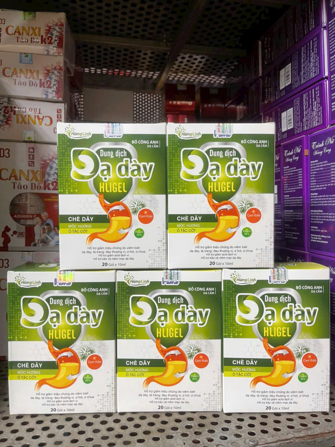 Dung Dịch Dạ Dày Hùng Linh Hộp 20 Gói * 10Ml
