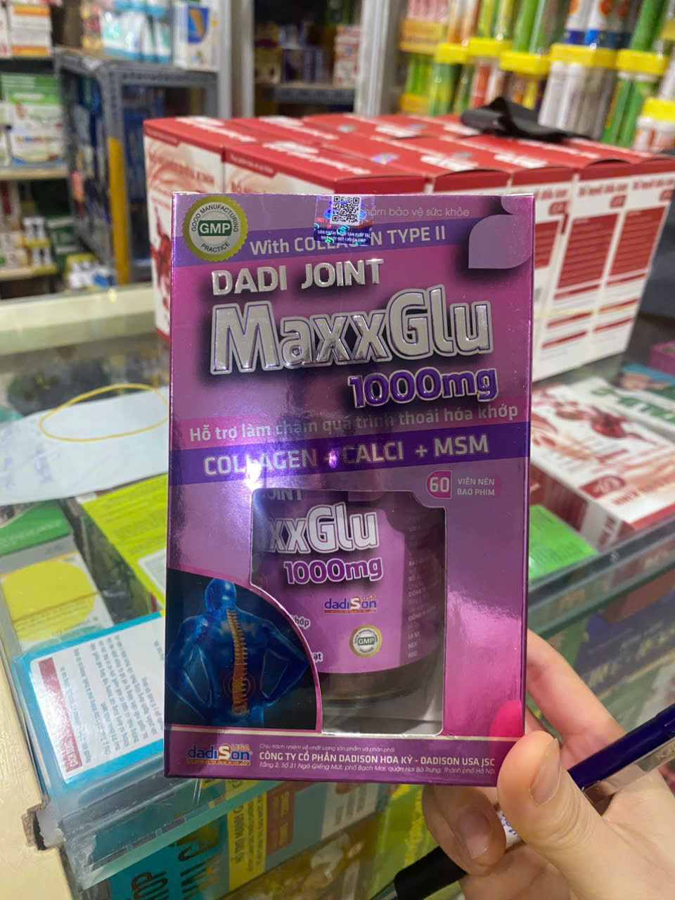Dadi Joint (Glucosamin Maxxglu1000Mg _Hồng), Dadison (Lọ/60V) Full Hóa Đơn