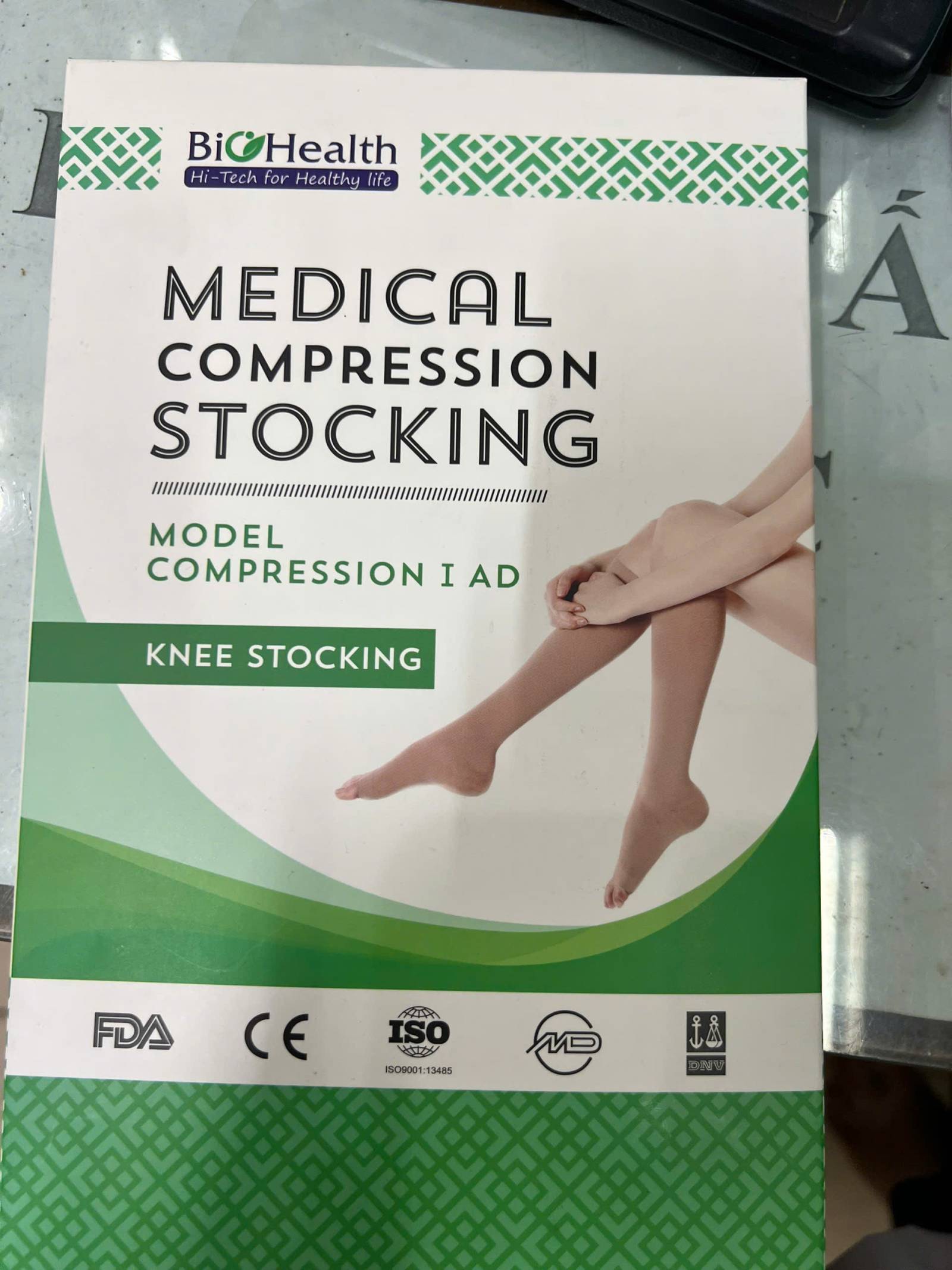Vớ Y Khoa Điều Trị Giãn Tĩnh Mạch Gối Medical stocking  (Hộp/1 Đôi) cỡ L