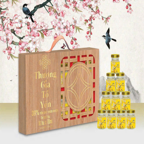 Thượng Gia Tổ Yến (Vàng) _Gỗ (Hộp/10 Hũ X 70Ml)