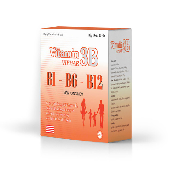 Vitamin 3B Viphar (Cam) _Rox (Hộp/100V) K96H