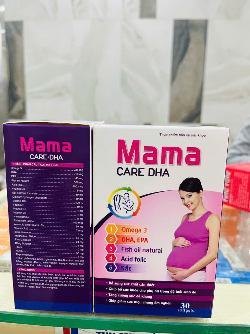 Mama Care Dha Bổ Bầu _Hồng (Lọ/30V)