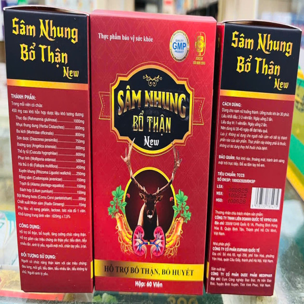 Sâm Nhung Bổ Thận New (Thường) _Md Đỏ (Lọ/60V) K84H