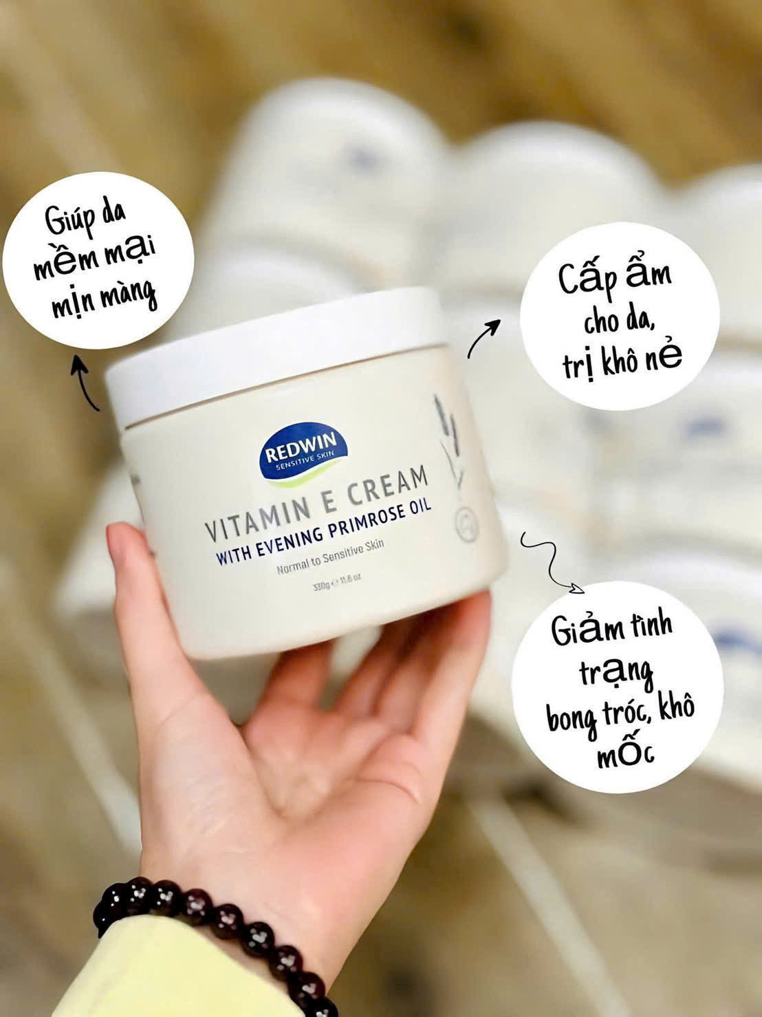 Vitamin E Cream Redwin _Úc (Lọ300Gr) Đắt, Mẫu mới