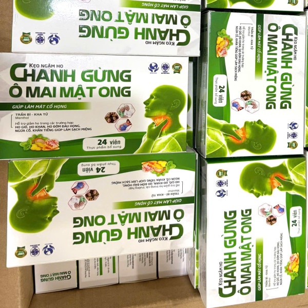 Ngậm Chanh Gừng Ô Mai Mật Ong (Xanh) _Md (Hộp/24V) K198H