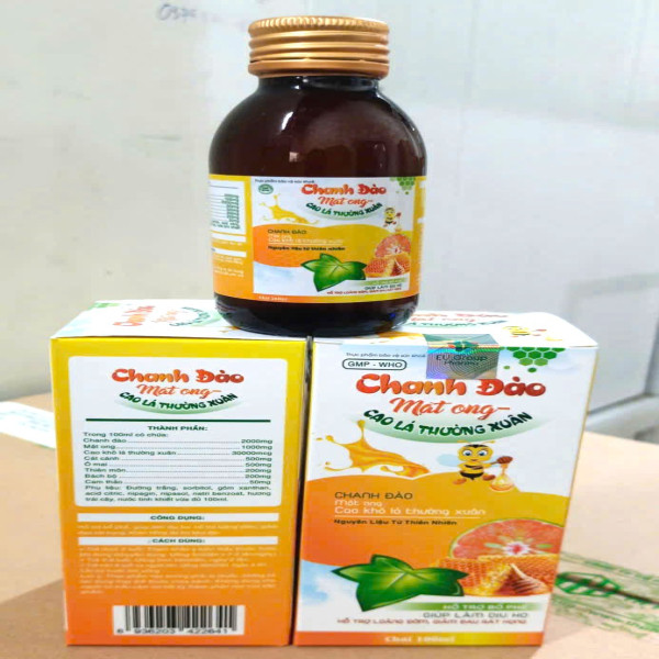 Siro Chanh Đào Mật Ong Cao Lá Thường Xuân (Con Ong) (Lọ/100Ml)