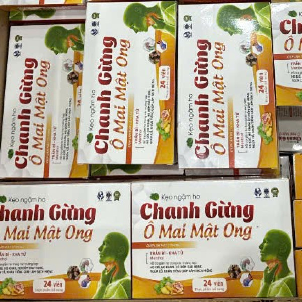 Ngậm Chanh Gừng Ô Mai Mật Ong (Cam) _Md (Hộp/24V) K198H