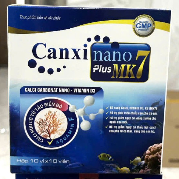 Canxi Nano Tảo (Xanh) _Md (Hộp/100V) Vỉ