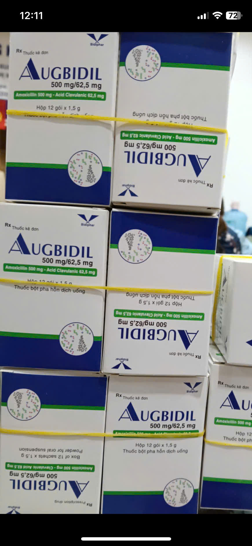 Augbidil 500Mg62.5Mg Bidiphar (H12Gói1.5Gr)