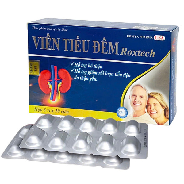 Viên Tiểu Đêm Roxtech (Hộp/3 Vỉ X 10V) Vỉ Bạc