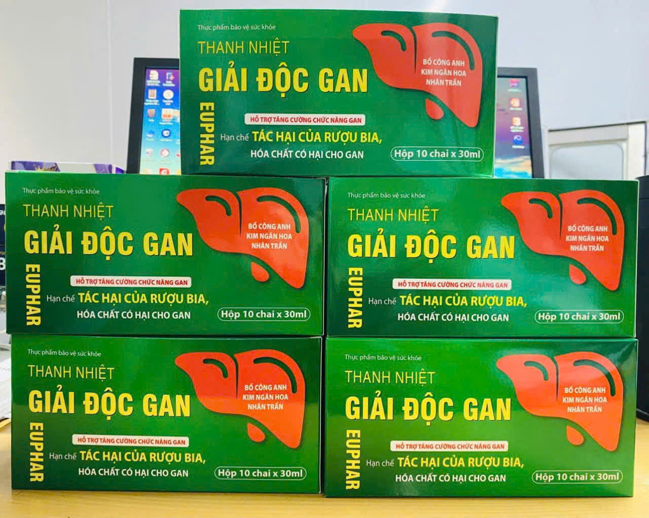 Nước giải độc gan (H/10 lọ 30ml) xanh